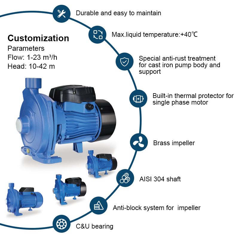 CPm1.5HP oppervlakte elektrische centrifugaalwaterpompen voor irrigatie